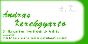 andras kerekgyarto business card