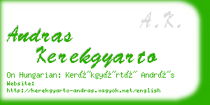 andras kerekgyarto business card